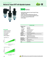 Thumbnail of document Data Sheet - 300 Series Mechanical Compact SPDT w/ Adjustable Hysteresis